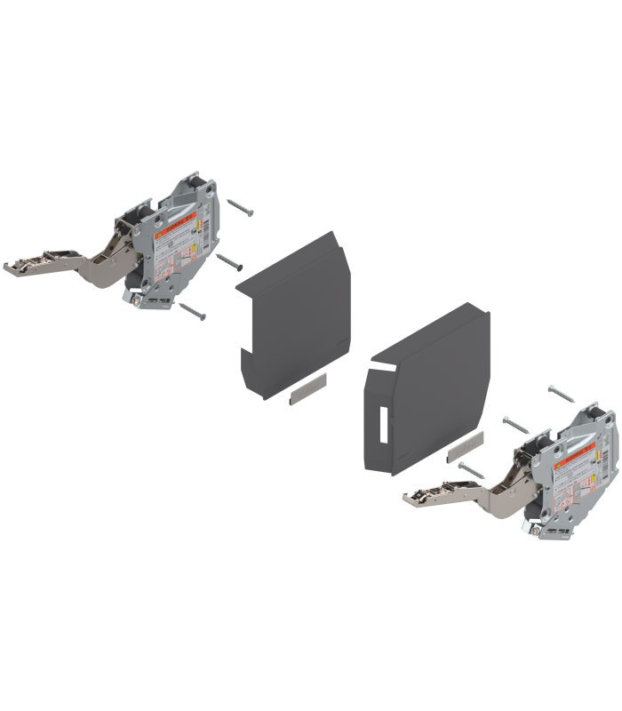 AVENTOS HK-S do małych frontów uchylnych  siłownik  współczynnik mocy 960-2215 przy 2 szt.  ciemnoszary/inox