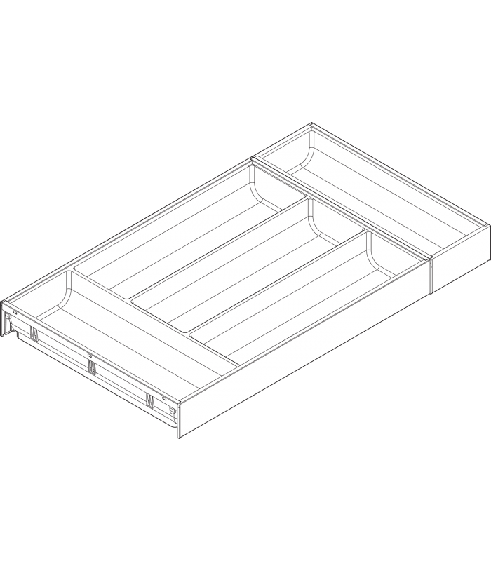AMBIA-LINE  wkład na sztućce do szuflady standardowej LEGRABOX  tworzywo sztuczne/stal  5 przegródka na sztućce  dł