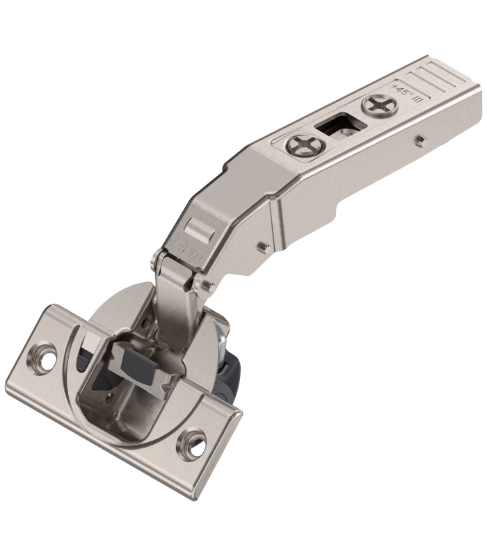 CLIP top BLUMOTION zawias kątowy 45  III  max. nakładany  puszka  na wkręty  niklowany 79B9458