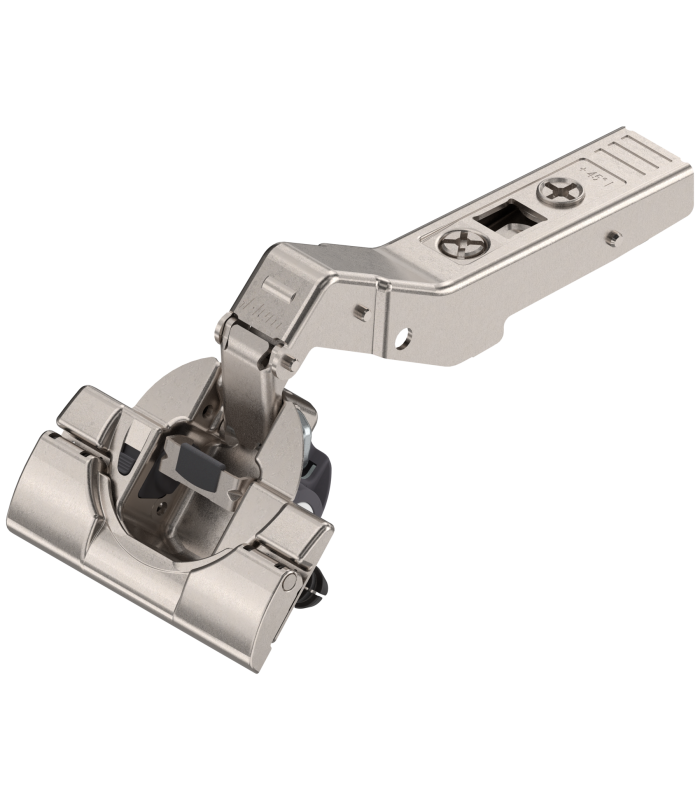 CLIP top BLUMOTION zawias kątowy 45  I  częściowo nakładany  puszka  INSERTA  niklowany 79B9698