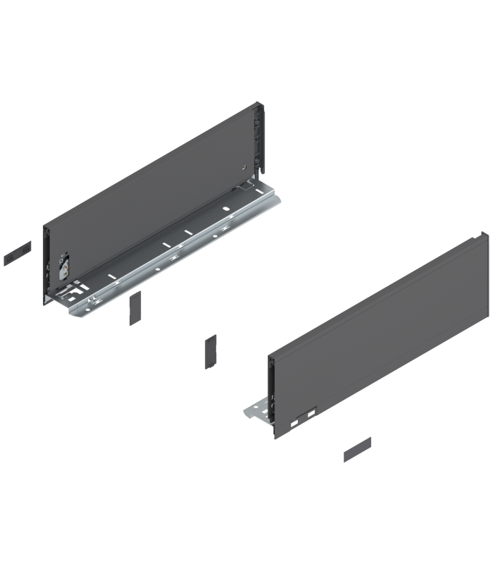 Bok szuflady LEGRABOX  wysokość K  128.5 mm   dł. 400 mm  lewy/prawy  do LEGRABOX pure  antracyt mat 770K4002S