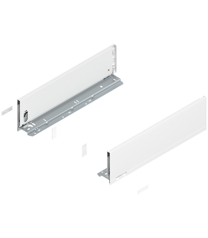 Bok szuflady LEGRABOX  wysokość K  128.5 mm   dł. 450 mm  lewy/prawy  do LEGRABOX pure  jedwabiście biały mat