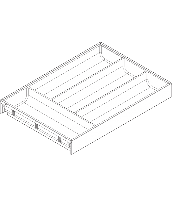 AMBIA-LINE  wkład na sztućce do szuflady standardowej LEGRABOX  tworzywo sztuczne/stal  4 przegródka na sztućce  dł