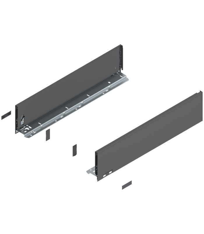 Bok szuflady LEGRABOX  wysokość K  128.5 mm   dł. 550 mm  lewy/prawy  do LEGRABOX pure  antracyt mat 770K5502S