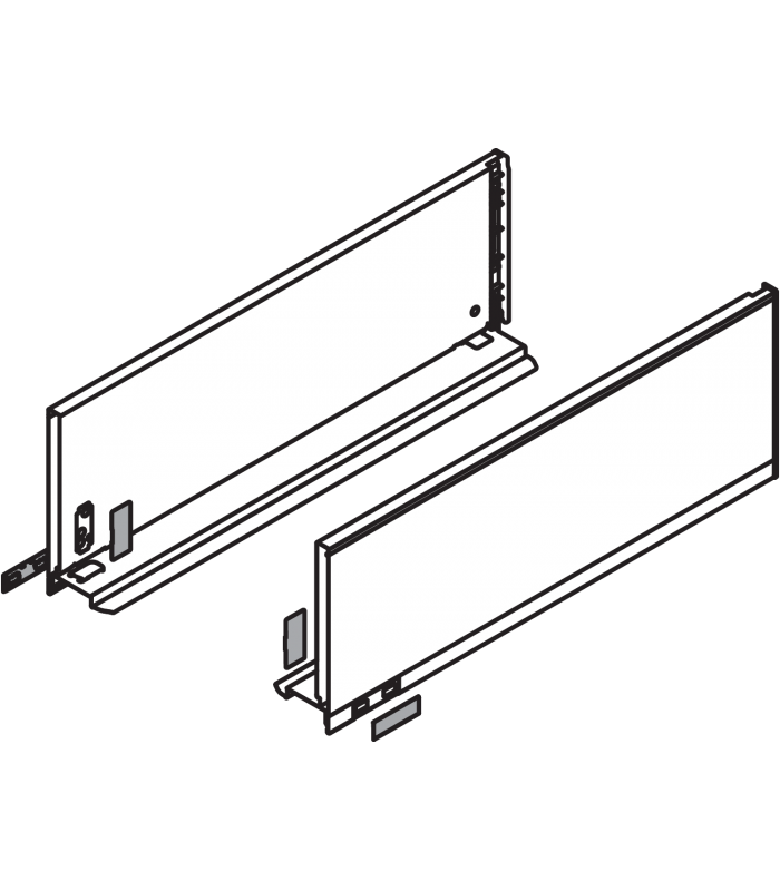 Bok szuflady LEGRABOX  wysokość C  177 mm   dł. 450 mm  lewy/prawy  do LEGRABOX pure  inox-szczotk.-lakier. 770C4502I