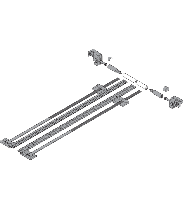 TANDEM Stabilizacja boczna  dł. 410 mm  KB 1400 mm  Częściowy wysuw  do przycięcia  R7037 ciemnoszara ZST.410TT