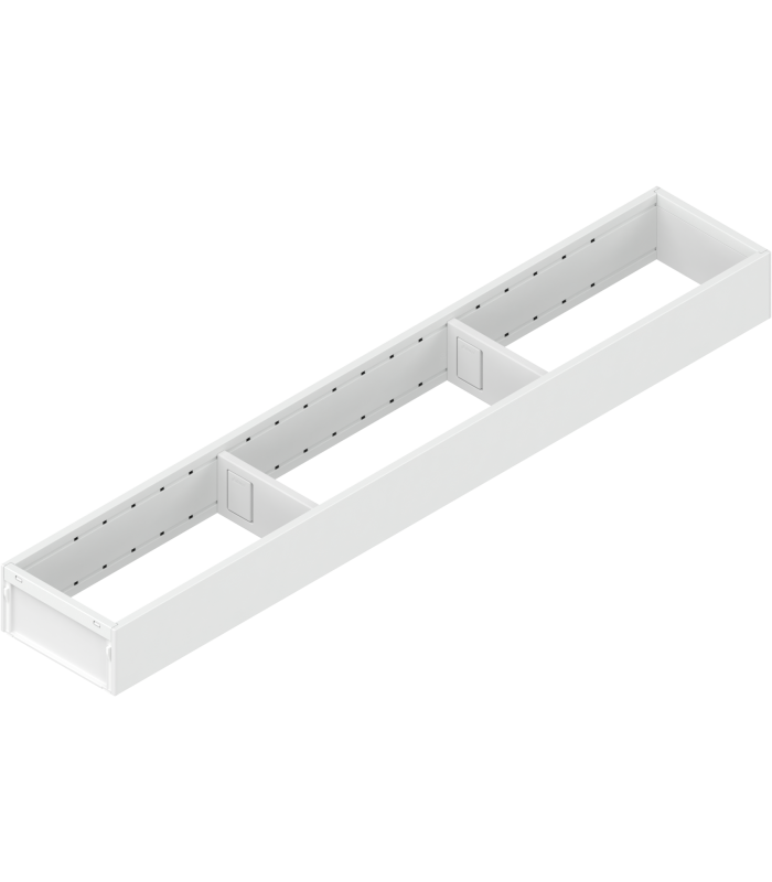 AMBIA-LINE  ramki do szuflady standardowej LEGRABOX  stal  dł. 600 mm  szerokość 100 mm  jedwabiście biały mat