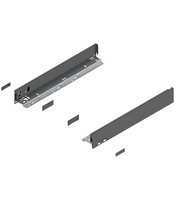 Bok szuflady LEGRABOX  wysokość N  66.5 mm   dł. 450 mm  lewy/prawy  do LEGRABOX pure  antracyt mat 770N4502S