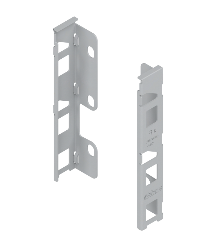 Uchwyt drewnianej ścianki tylnej LEGRABOX  wys. K  144 mm   prawy lewy  srebrny polarny matowy ZB7K000S