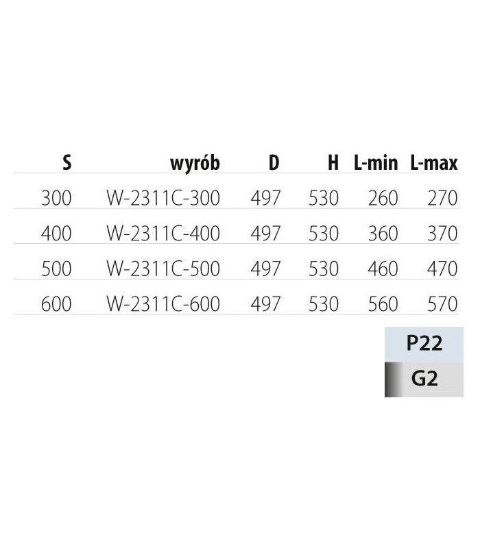 Kosz Cargo MINI PEŁNE DNO 2-półkowe do szafki 600 chrom - linia PRESTIGE