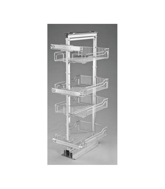 Cargo MIDI 4-półkowe do szafki 500mm srebrne (wys. 1210mm-1410mm)