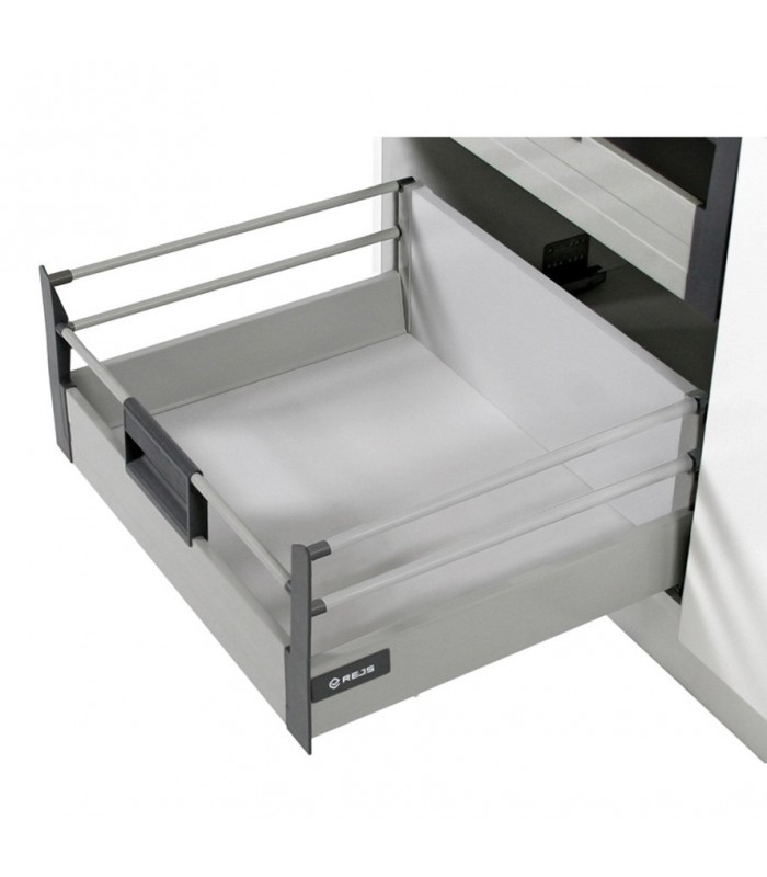 COMFORT BOX mocowanie wewnętrzne frontu do relingu okrągłego H-204mm srebrne