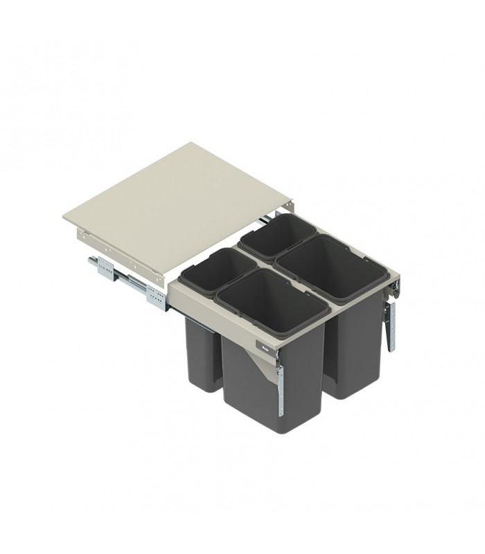 SEGREGO Szuflada z pojemnikami na odpady KB-800 H-320 NL-480 metal srebrny DS