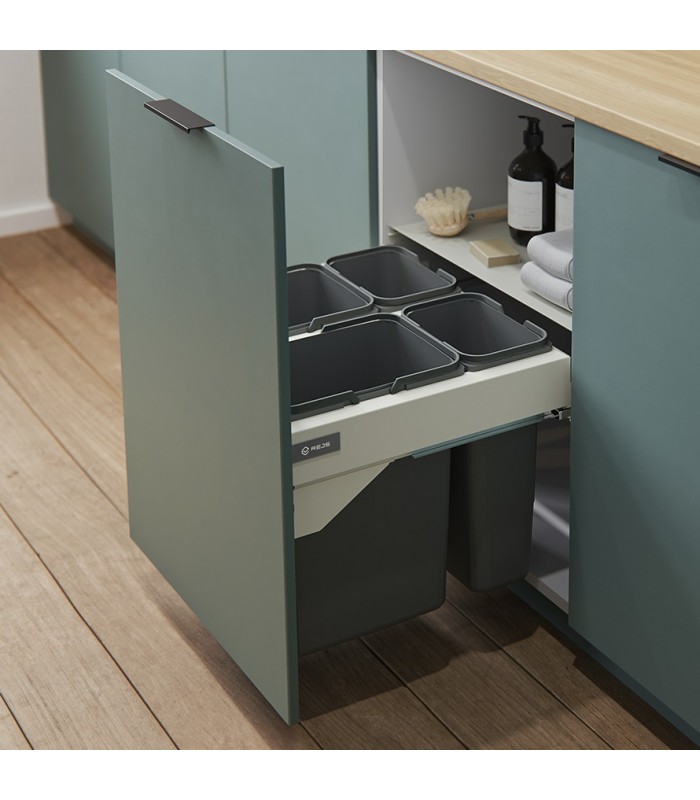 SEGREGO Szuflada z pojemnikami na odpady KB-800 H-320 NL-480 metal srebrny DS