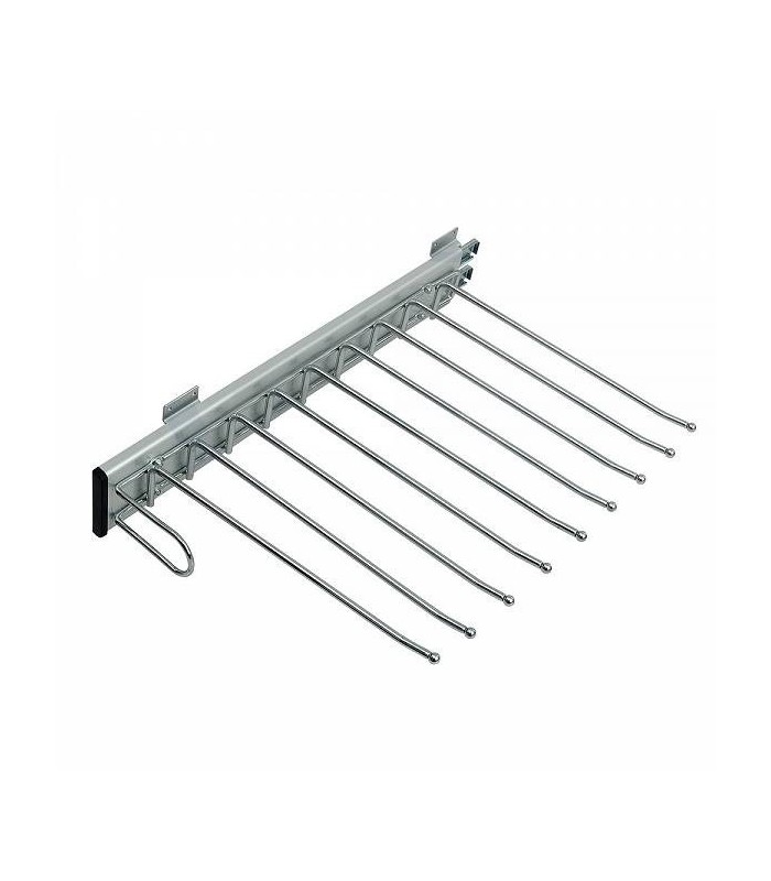 Wieszak wysuwny LEWOSTRONNY 9 miejsc chromowany