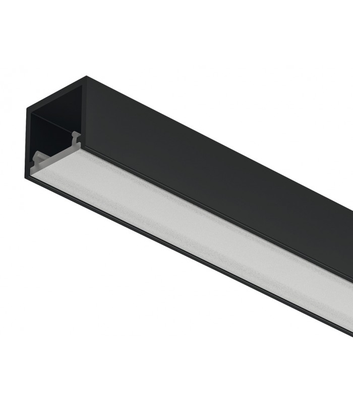 Profil nawierzchniowy Häfele Loox5 2102 (wys. 12mm) czarny (szerokość wewn. 11 mm) 3m osłona rozpraszająca 11 mm mleczna