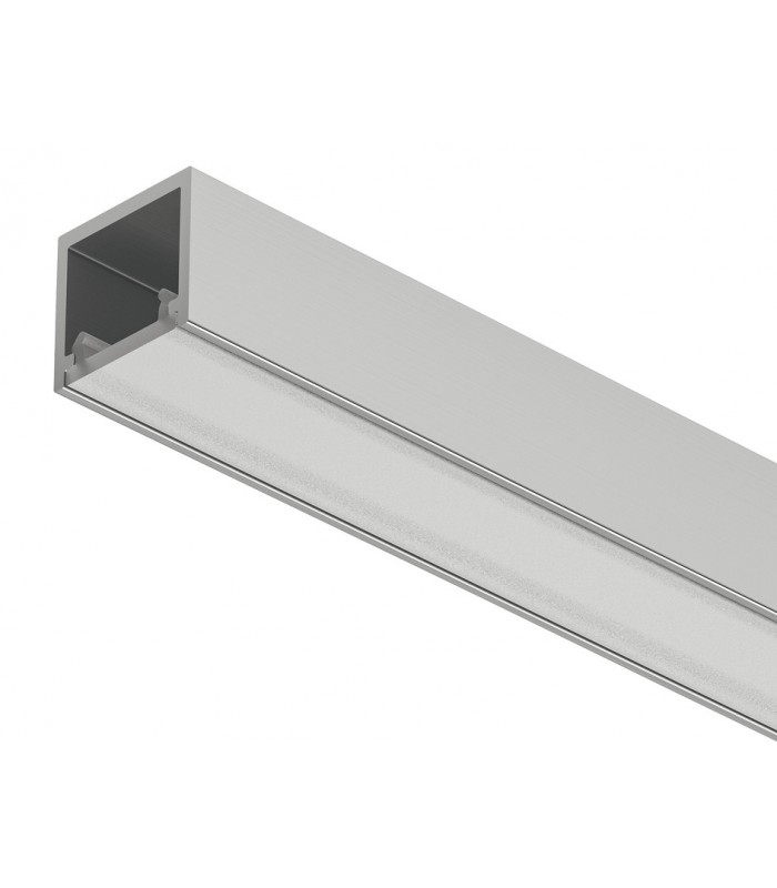 Profil nawierzchniowy Häfele Loox5 2102 (wys. 12mm) aluminium (szerokość wewn. 11 mm) 3m osłona rozpraszająca 11 mm mleczna