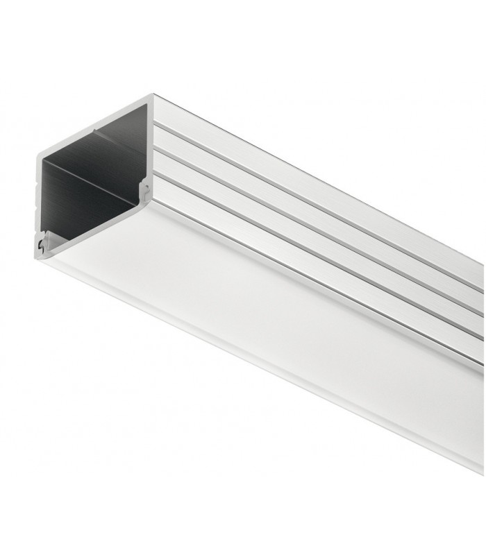 Profil nawierzchniowy Häfele Loox (wys. 13 mm) do taśm LED aluminium (szerokość wewn. 16mm) 2,5m z kloszem mlecznym