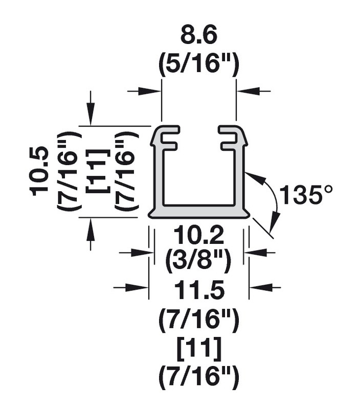 Profil wpuszczany Häfele Loox5 1101 (wys. 11mm) do taśm LED biały tworzywo sztuczne (szerokość wewn. 8 mm) 3m bez osłony
