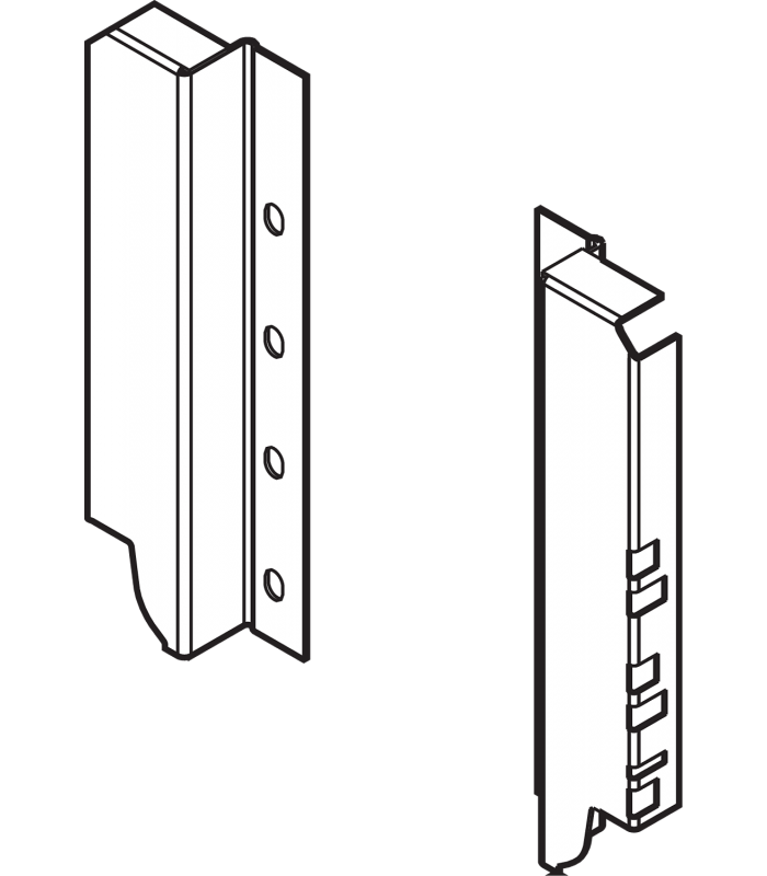 Uchwyt drewnianej ścianki tylnej TANDEMBOX  wys. C  192 mm   prawy lewy  biała Z30C000S