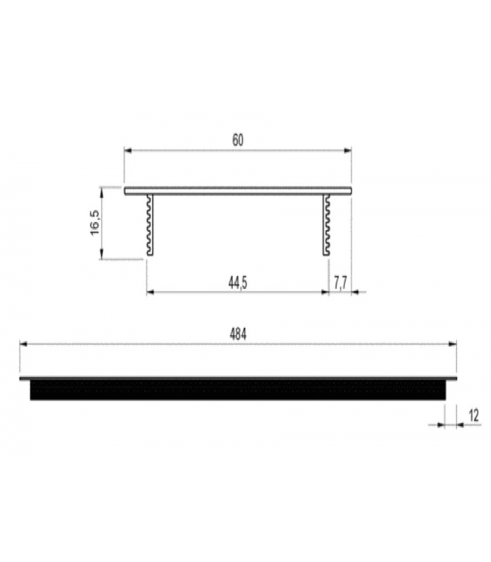 Kratka wentylacyjna 60 aluminium lakier biały, wys. 60mm. szer. 245mm