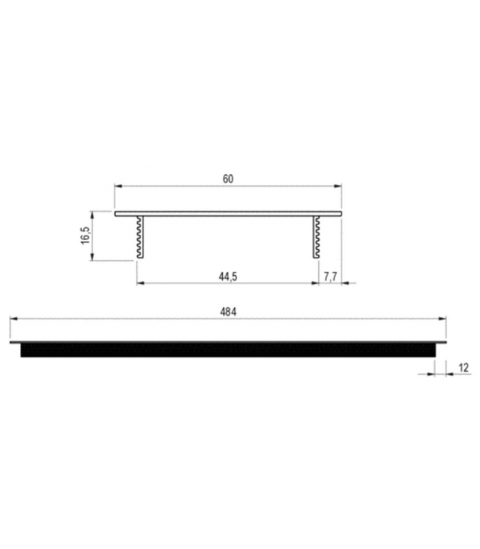 Kratka wentylacyjna 60 aluminium, wys. 60mm. szer. 245mm